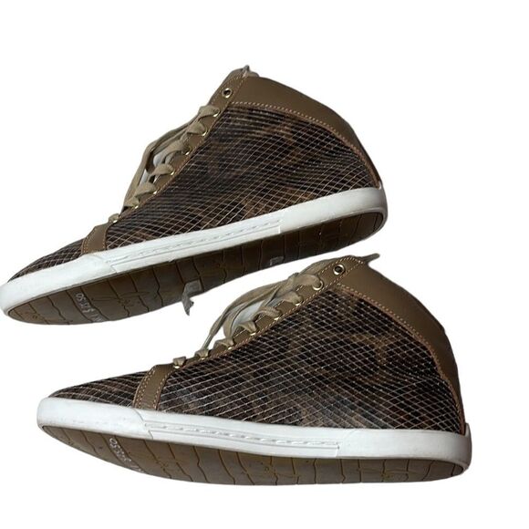 Joie Felton Python Print High Top Leather Sneakers. Size 37 (6.5) - Picture 2 of 8